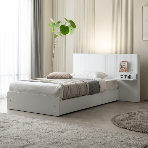 이노센트 버티컬 LED 1단 3서랍 수납 침대 SS＋라텍스탑 7존 포켓 매트리스 i105491