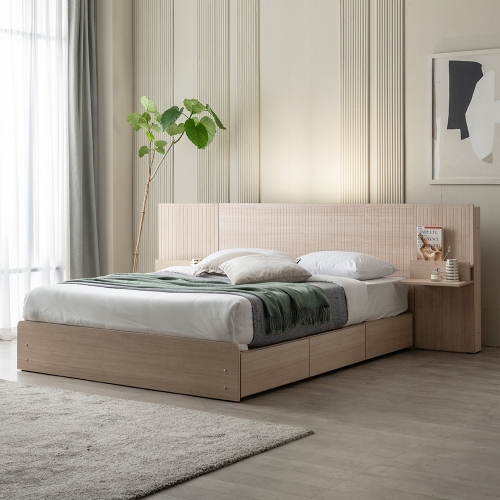 이노센트 버티컬 LED 1단 3서랍 수납 침대 Q＋본넬 매트리스 i105495