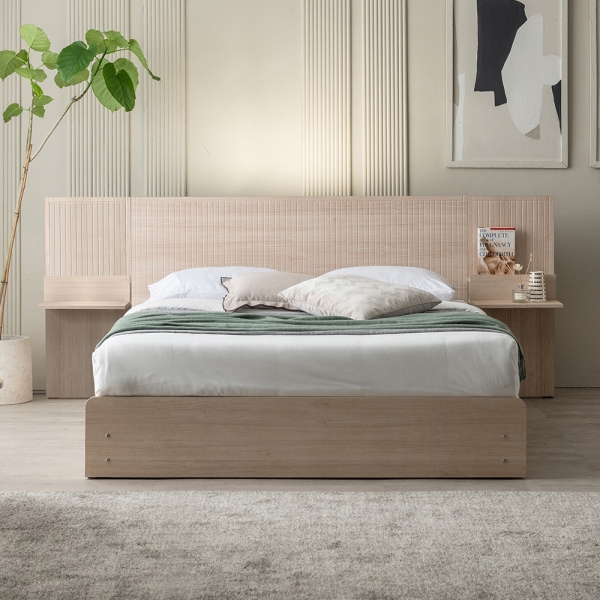 이노센트 버티컬 LED 1단 3서랍 수납 침대 Q＋라텍스탑 7존 포켓 매트리스 i105497