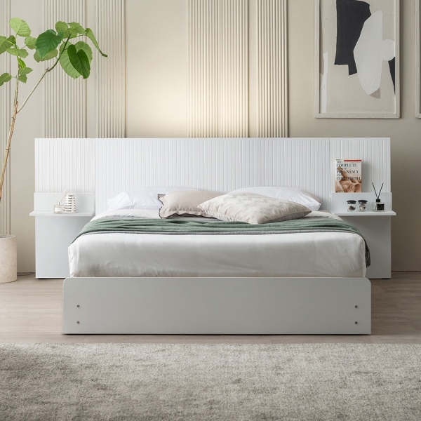 이노센트 버티컬 LED 1단 3서랍 수납 침대 Q＋7존 포켓 매트리스 i105496