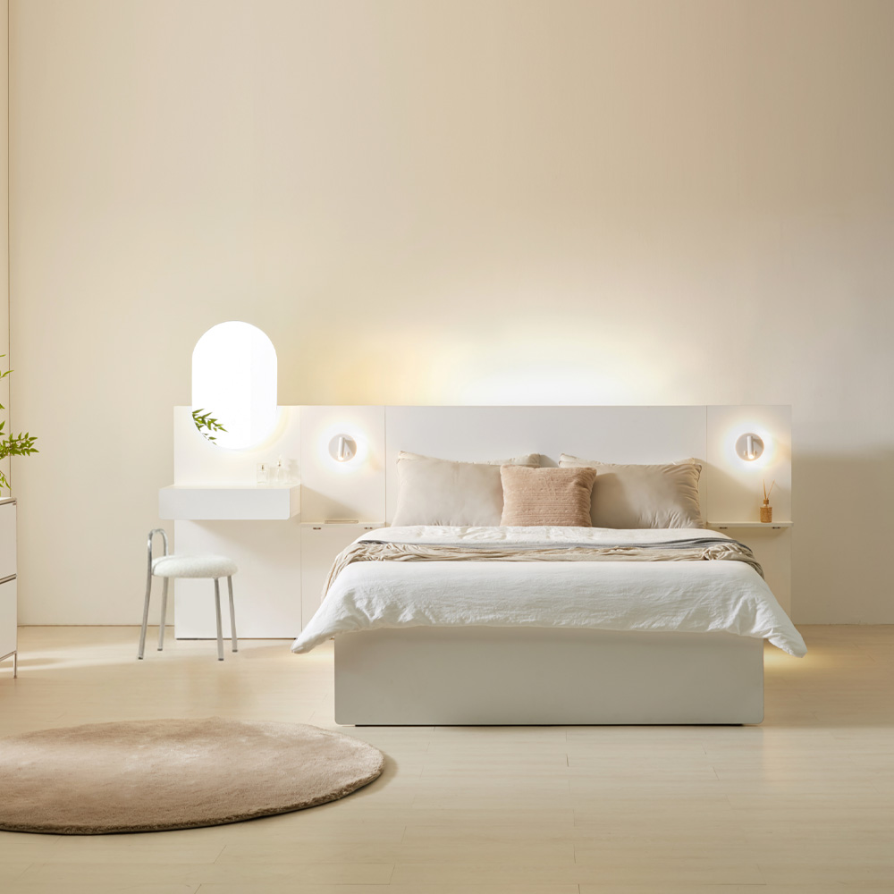 ★신상품 런칭 특가★이노센트 E0 스틸라 LED 조명 미드센츄리 모듈 침대 K＋9존 K i105972