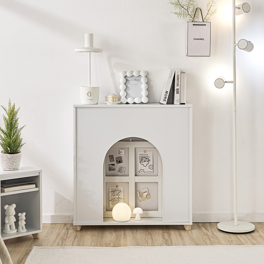 이노센트 소락 소나무 원목 수납 콘솔형 벽난로 i106019