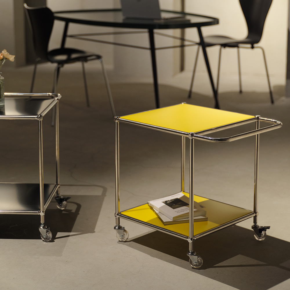 ★공식몰 단독 특가★ 이노센트 잉크 싱글 2단 모듈 철제 선반형 트롤리 i106034