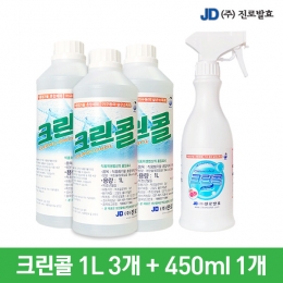 진로발효 가정용 살균 소독제 크린콜1L 3개+450ml 1개