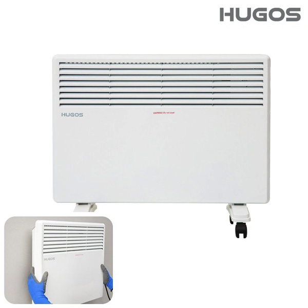 휴고스 전기 컨벡터히터 벽걸이 화장실난방 BHA-H150 1500W 바퀴 포함 벽걸이 겸용