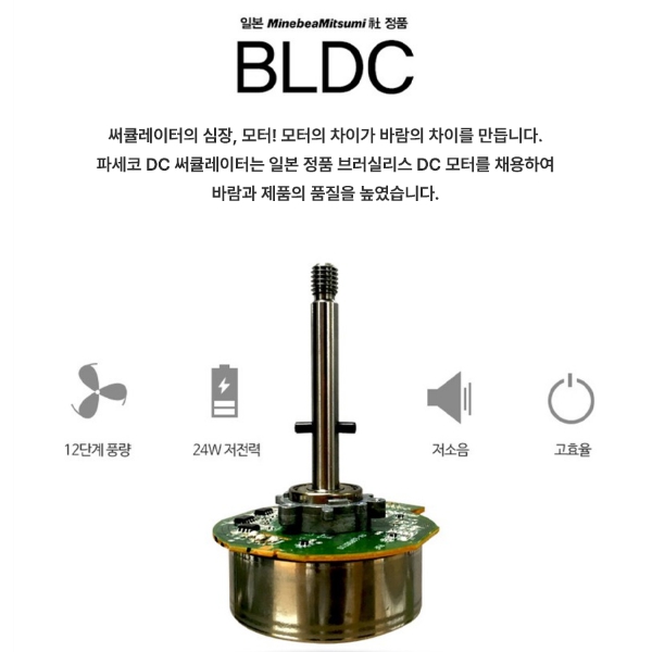 파세코 써큘레이터10인치 PCF-H50000G 가방포함 저소음 리모컨 BLDC모터 인공지능 캠핑 바닥형 탁상용