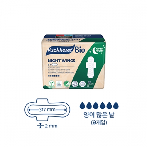 [유통기한 임박] 뷰코셋 유기농생리대 나이트윙5팩
