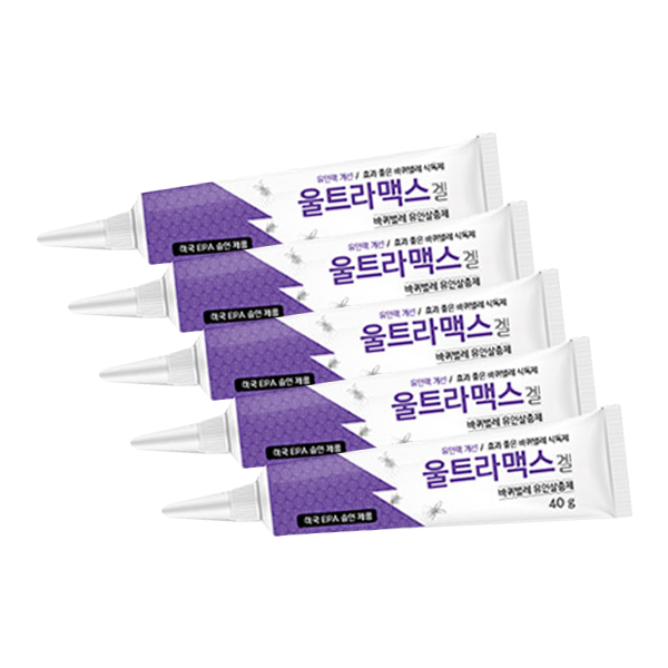 지쎈 울트라맥스겔 40g 5개 강력한 식독제 퇴치제 바퀴벌레약 바퀴약 치사율 95% 24시간이내 박멸