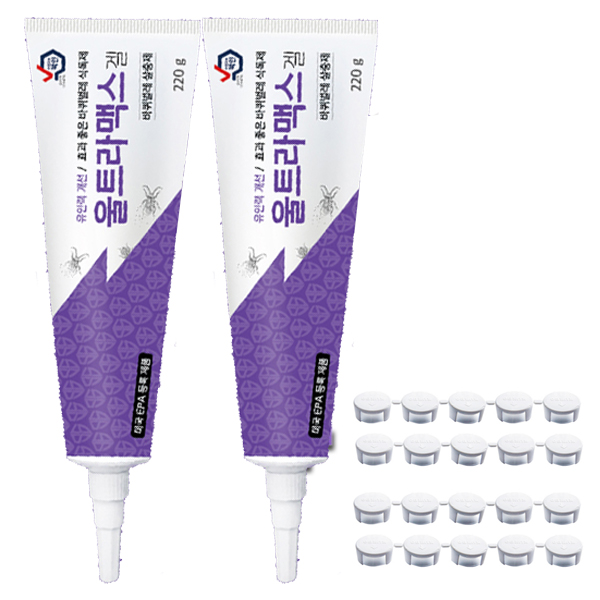 국보 울트라맥스겔 220g 2개 강력한 식독제 퇴치제 바퀴벌레약 바퀴약 먹이통 20개 쩔템