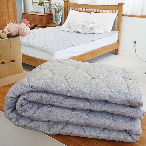 [국내생산] 전기매트용 베어맘패드 도톰한 마이크로 원단 침대 패드 더블 사계절사용