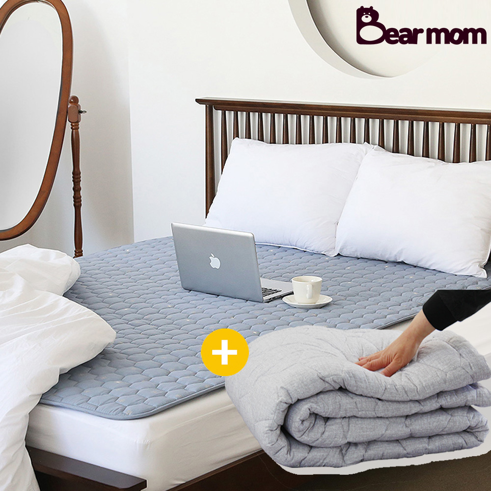 베어맘 양면 카본탄소매트 더블+침대패드 무전자계 전기매트 전기요 전기장판