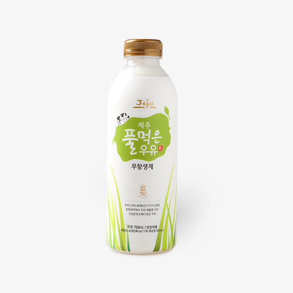 제주 풀먹은 친환경 무항생 우유 750ml