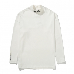 GRAFFITI MOCK-NECK L/S TEE WH (LOOSE FIT)