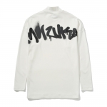 GRAFFITI MOCK-NECK L/S TEE WH (LOOSE FIT)