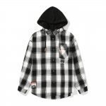 MISHKA LOGO CHECK HOODIE SHIRTS (LOOSE FIT)