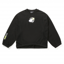 W KEEP WATCH SPRAY CROP CREWNECK BK