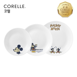 코렐 미키 빈티지 원형접시 3P 세트(소+중+대)