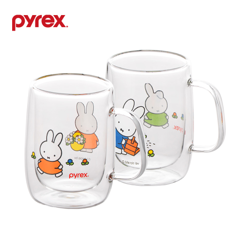 파이렉스 미피 더블월 유리 머그 2P 세트