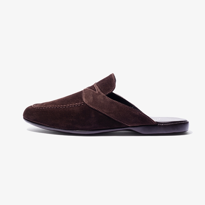 SLIPPERS (SUEDE) DARK BROWN