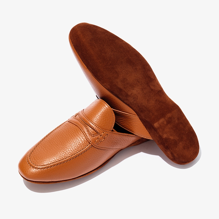 SLIPPERS (DEER) COGNAC