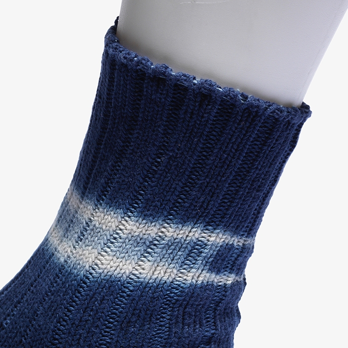 SHIBORI DYE CREW SOCKS INDIGO