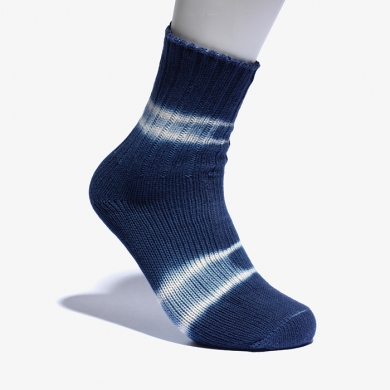 SHIBORI DYE CREW SOCKS INDIGO