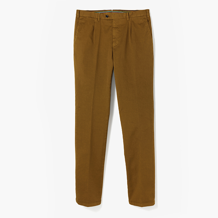 ONE TUCK COTTON PANTS CAMEL