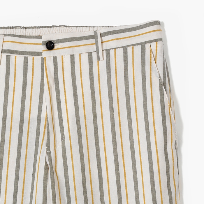 SLIMFIT LINEN PANTS (STRIPE) ORANGE