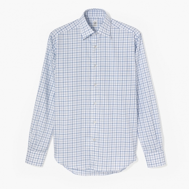 CLASSIC DRESS SHIRT (WINDOW CHECK) BLUE