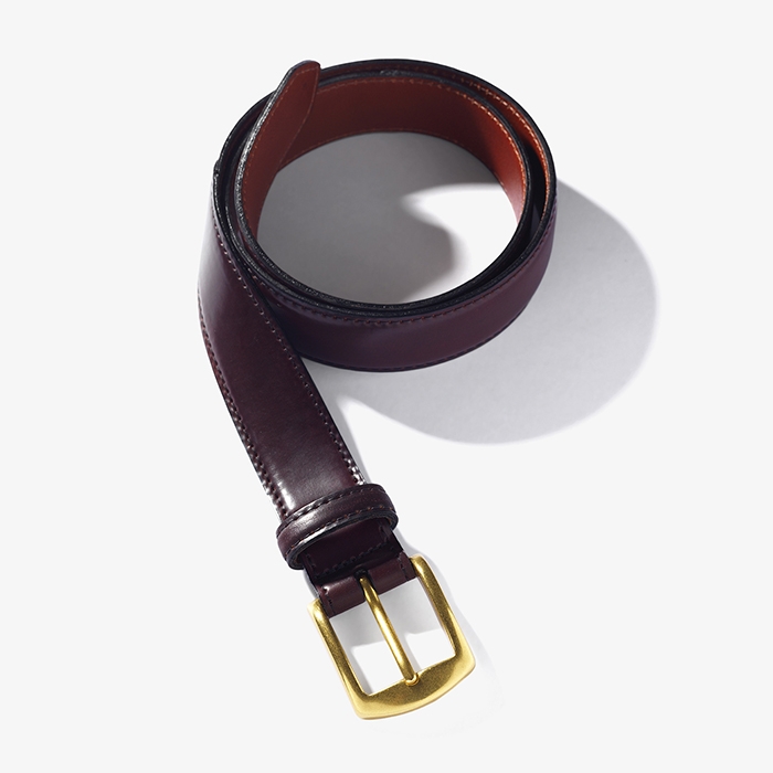 GOLD BUCKLE CORDOVAN BELT BURGUNDY