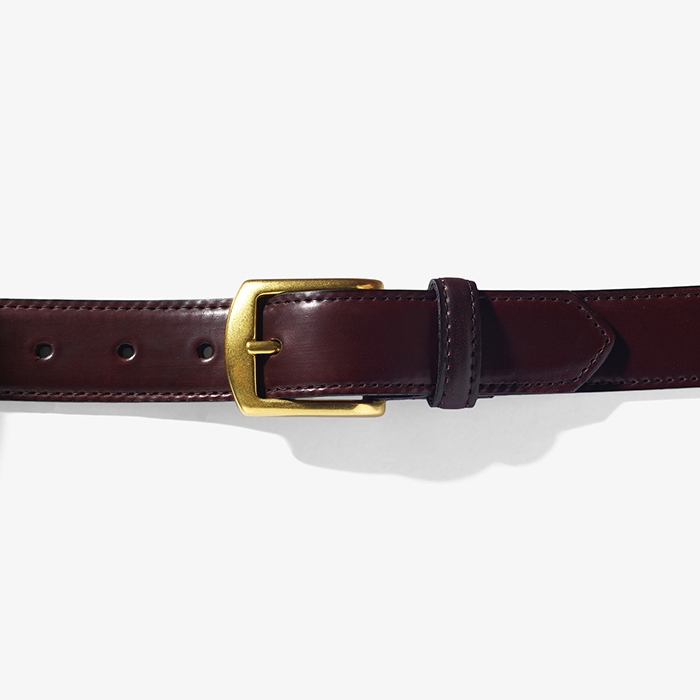 GOLD BUCKLE CORDOVAN BELT BURGUNDY