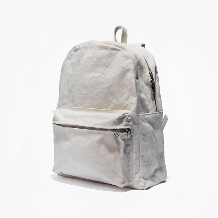 WASHED CANVAS BACKPACK (M) WHITE