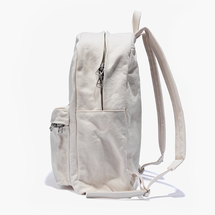 WASHED CANVAS BACKPACK (M) WHITE