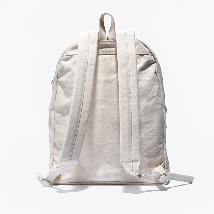 WASHED CANVAS BACKPACK (M) WHITE