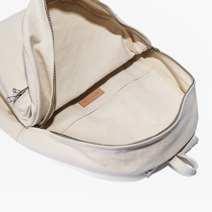 WASHED CANVAS BACKPACK (M) WHITE