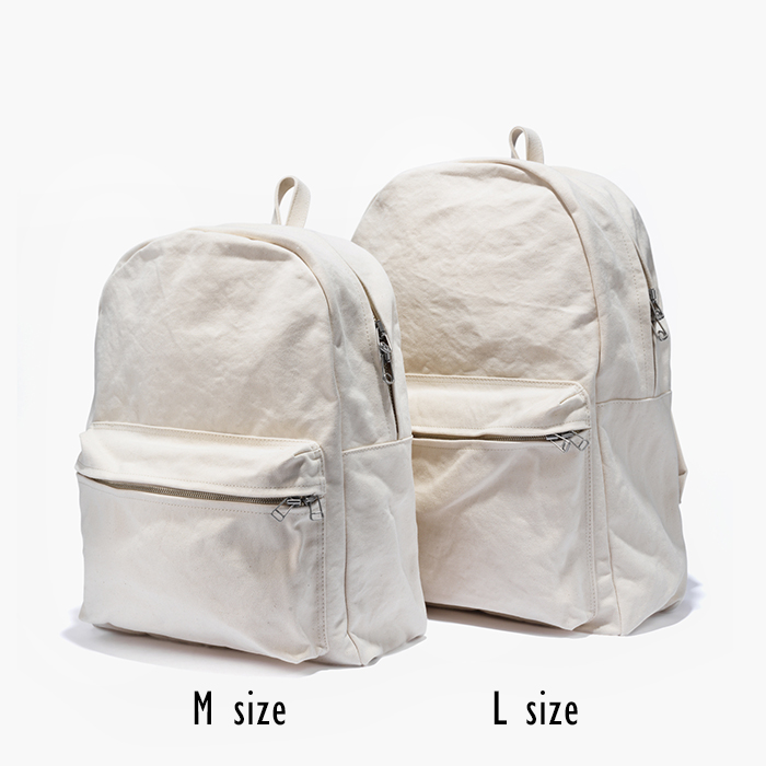 WASHED CANVAS BACKPACK (M) WHITE