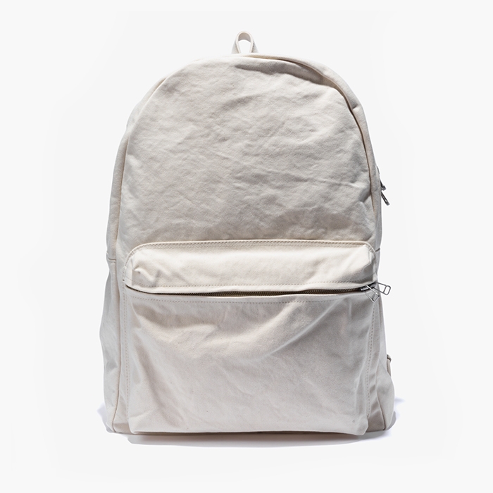 WASHED CANVAS BACKPACK (L) WHITE