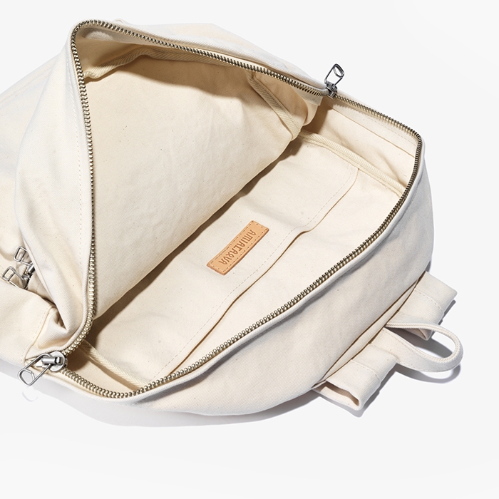 WASHED CANVAS BACKPACK (L) WHITE