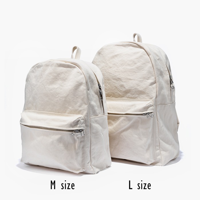 WASHED CANVAS BACKPACK (L) WHITE