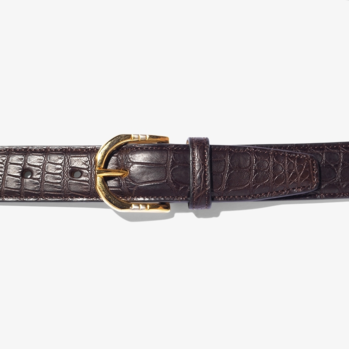 30MM CROCODILE BELT DARK BROWN