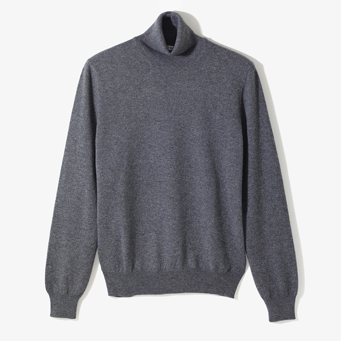 CASHMERE TURTLENECK KNIT GRAY