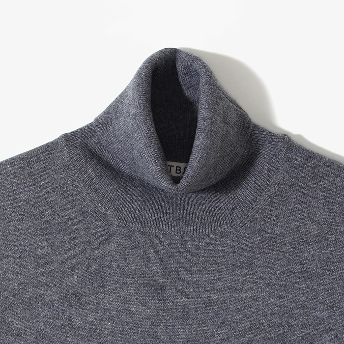 CASHMERE TURTLENECK KNIT GRAY