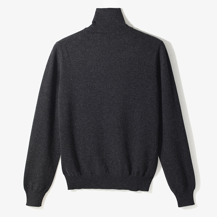 CASHMERE TURTLENECK KNIT CHARCOAL GRAY