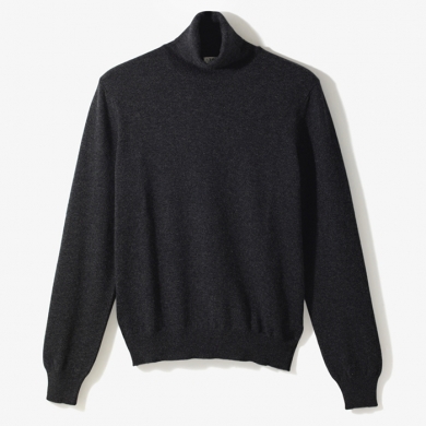 CASHMERE TURTLENECK KNIT CHARCOAL GRAY