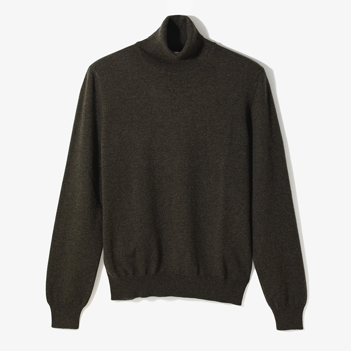 CASHMERE TURTLENECK KNIT KHAKI