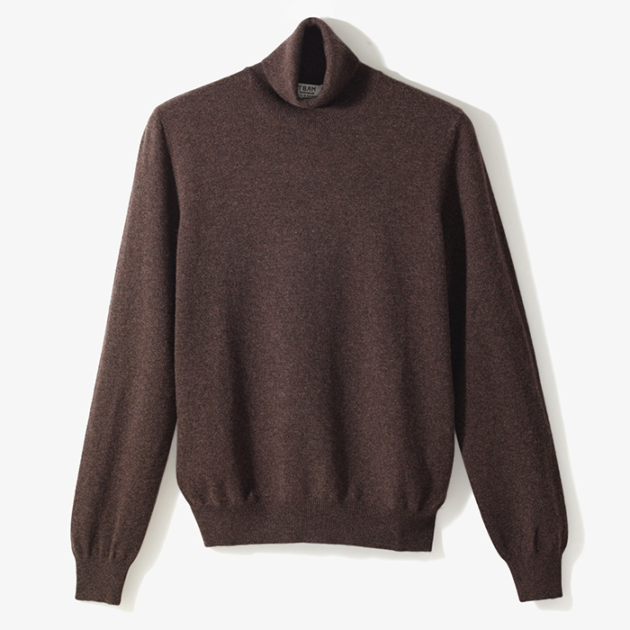 CASHMERE TURTLENECK KNIT BROWN