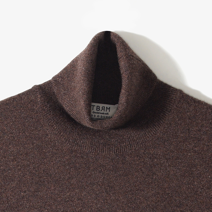 CASHMERE TURTLENECK KNIT BROWN