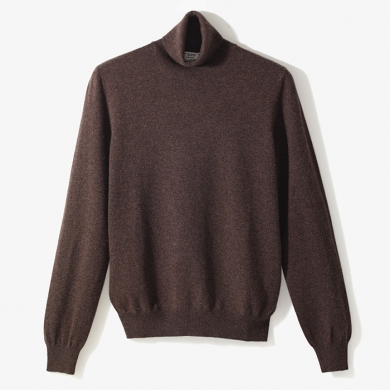 CASHMERE TURTLENECK KNIT BROWN