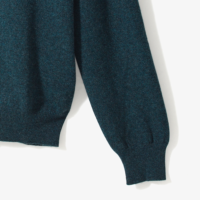 CASHMERE TURTLENECK KNIT BLUISH GREEN