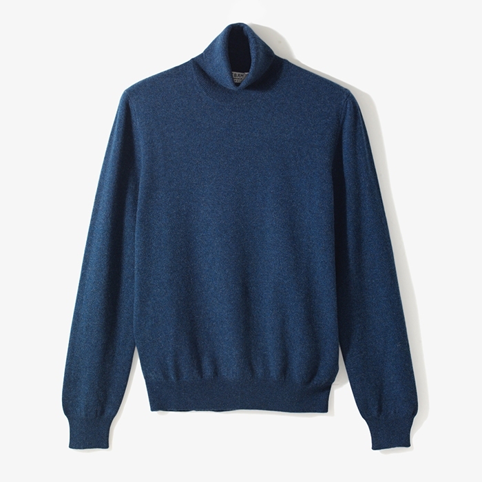 CASHMERE TURTLENECK KNIT WASHED BLUE